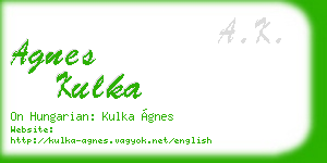 agnes kulka business card