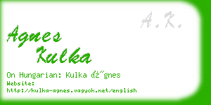 agnes kulka business card